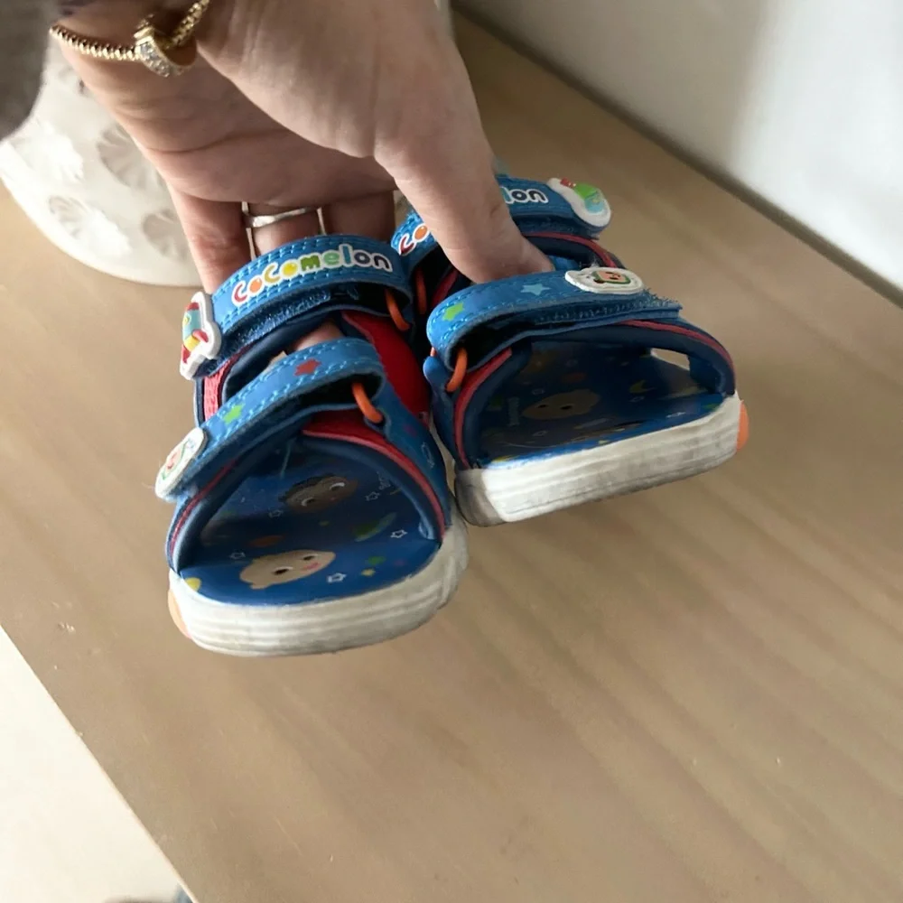 Cocomelon Kids Size 5 Colorful Velcro Sandals with Cartoon Characters